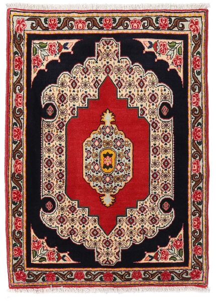 Tapis Senneh 74X103 Rouge/Noir (Laine, Perse/Iran)