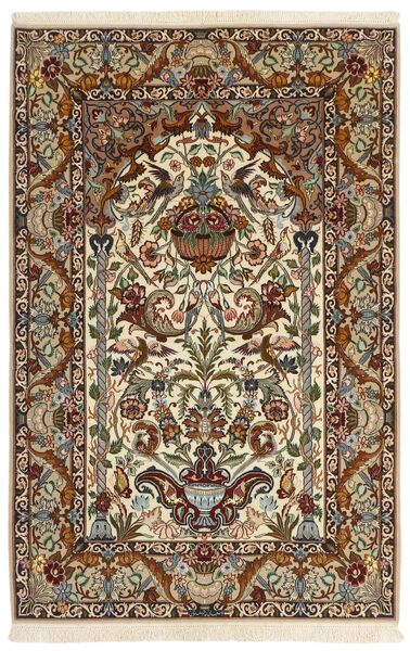 130X201 Tapete Oriental Isfahan Fio De Seda (Lã, Pérsia/Irão)