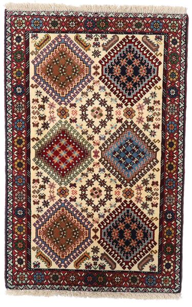  Oriental Yalameh Rug 80X124 Dark Red/Beige Wool, Persia/Iran Carpetvista