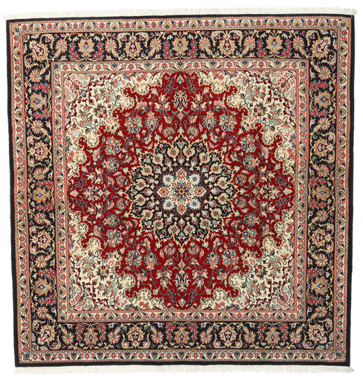 Ghom Kork/Seide Teppich 200X202 Quadratisch Rot/Beige Wolle, Persien/Iran Carpetvista