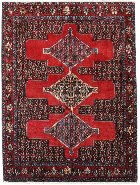 125X167 Tappeto Orientale Senneh Rosso/Rosso Scuro (Lana, Persia/Iran) Carpetvista
