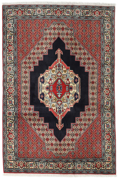 122X185 Senneh Teppich Orientalischer Rot/Dunkelgrau (Wolle, Persien/Iran) Carpetvista