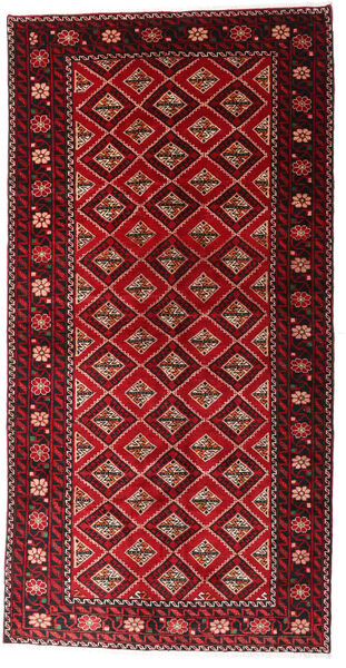 러그 벨루치 128X249 복도용 러너
 다크 레드/빨간색 (울, 페르시아/이란)