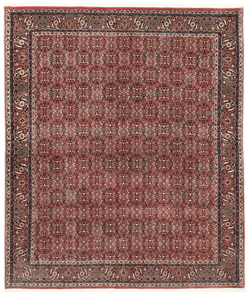 Bidjar Med Silke Tæppe 184X217 Rød/Brun Uld, Persien/Iran