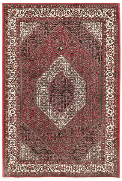 Bidjar Mit Seide Teppich 200X300 Rot/Braun Persien/Iran
