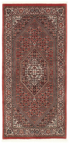 Bidjar Med Silke Tæppe 70X145 Rød/Orange Persien/Iran