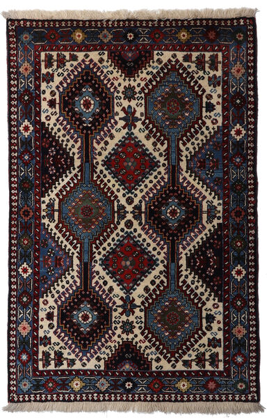  80X126 Yalameh Teppich Dunkelrot/Beige Persien/Iran Carpetvista