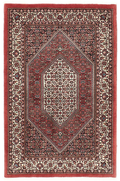 Bidjar Med Silke Tæppe 95X146 Rød/Brun Persien/Iran