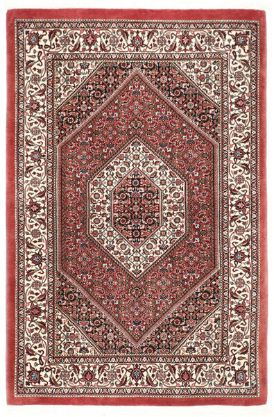 Bidjar Med Silke Teppe 94X143 Rød/Beige Persia/Iran