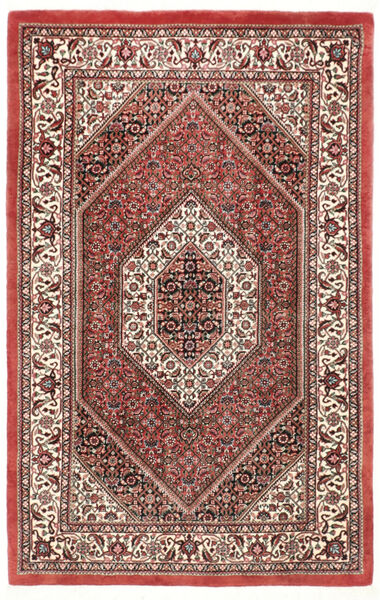 Alfombra Oriental Bidjar Con Seda 95X150 Rojo/Naranja ( Persia/Irán)