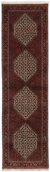  Orientalsk Bidjar Med Silke Tæppe 85X293Løber Mørkerød/Brun Persien/Iran