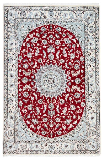  Orientalsk Nain Fine 9La Tæppe 132X198 Mørkerød/Grå Uld, Persien/Iran