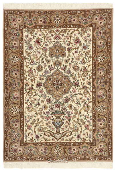 Persischer Isfahan Seidenkette Teppich 110X157