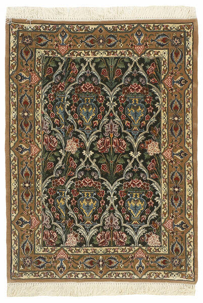 Tappeto Isfahan Ordito In Seta 72X102 Marrone/Nero (Lana, Persia/Iran)