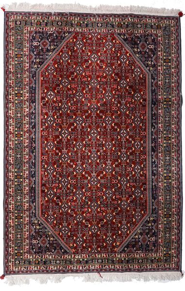 絨毯 ギャッベ キャシュクリ 203X300 ブラック/ダークレッド (ウール, ペルシャ/イラン)