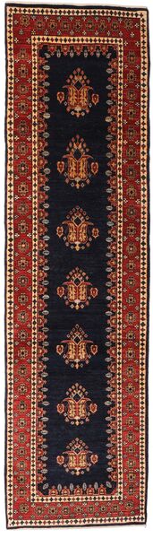  Persischer Gabbeh Kashkuli Teppich 83X300 Läufer Schwarz/Dunkelrot (Wolle, Persien/Iran