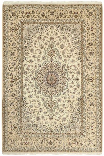 Isfahan Seidenkette Teppich 206X307 Beige/Orange Wolle, Persien/Iran