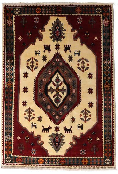  Orientalsk Ghashghai Teppe 127X183 Mørk Rød/Beige (Ull, Persia/Iran)