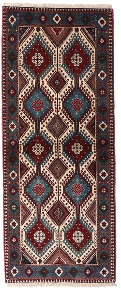 82X201 Yalameh Orientalisk Hallmatta Mörkröd/Röd (Ull, Persien/Iran) Carpetvista