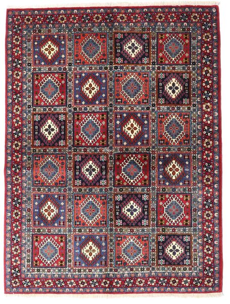 Tapete Yalameh 152X201 Vermelho/Cinzento (Lã, Pérsia/Irão)