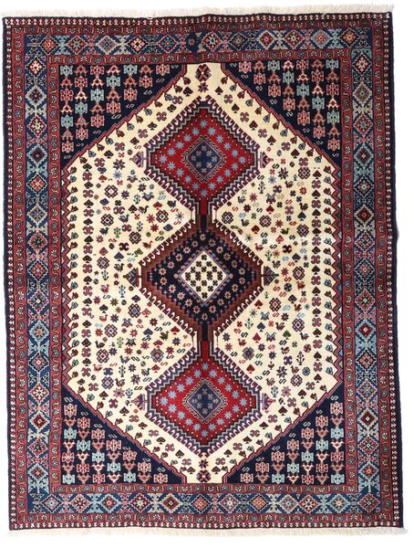 絨毯 ペルシャ ヤラメー 150X199 レッド/ベージュ (ウール, ペルシャ/イラン)