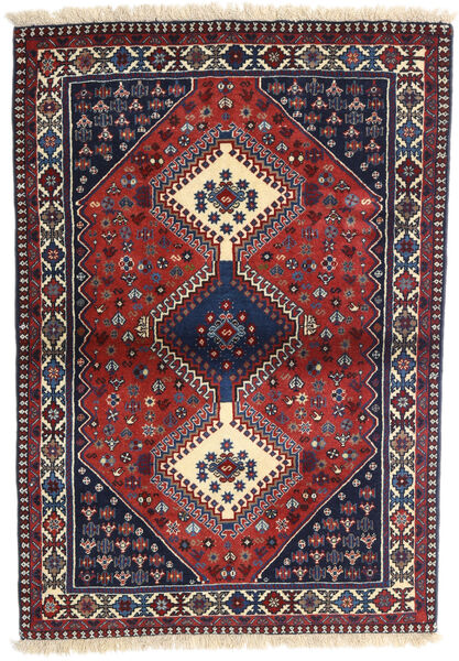 絨毯 オリエンタル ヤラメー 101X146 レッド/ダークパープル (ウール, ペルシャ/イラン)