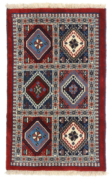 60X98 絨毯 オリエンタル ヤラメー レッド/グレー (ウール, ペルシャ/イラン) Carpetvista