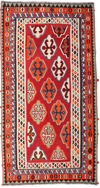 Dywan Kilim Vintage 154X295 Chodnikowy Czerwony/Beżowy (Wełna, Persja/Iran)
