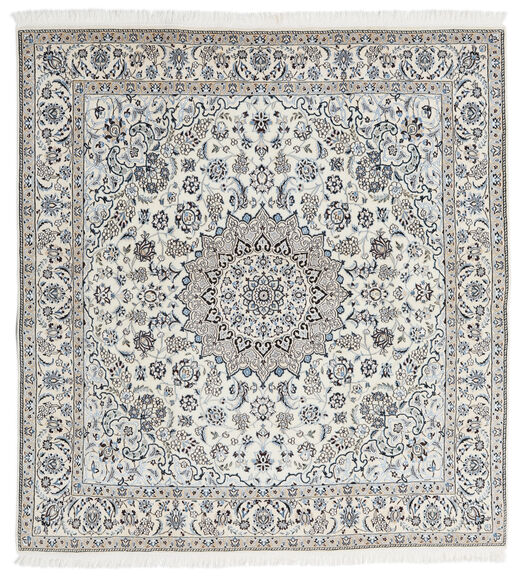  Persischer Nain Fine 9La Teppich 190X202 Quadratisch Grau/Beige (Wolle, Persien/Iran)