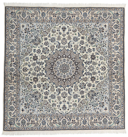  Persischer Nain Fine 9La Teppich 200X205 Quadratisch Grau/Beige (Wolle, Persien/Iran)