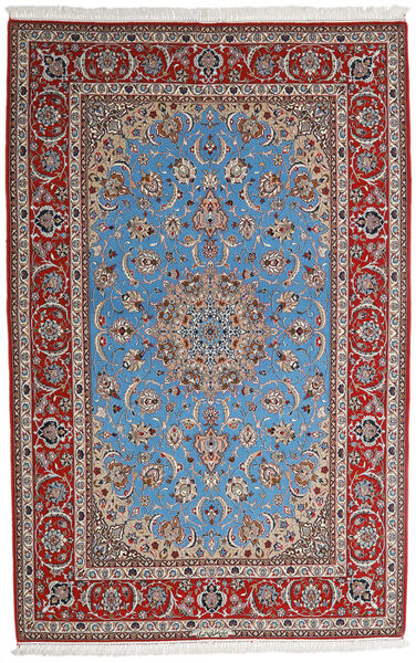 絨毯 ペルシャ イスファハン 絹の縦糸 164X256 レッド/グレー ( ペルシャ/イラン)