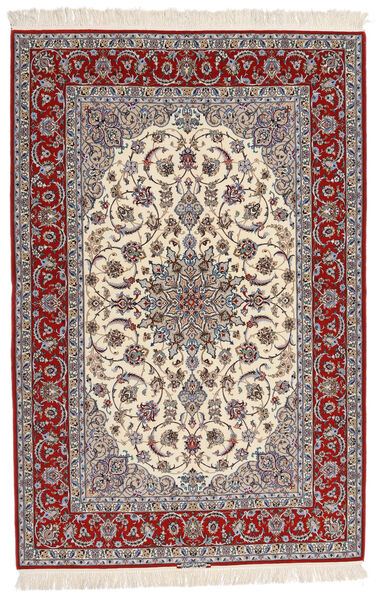 Tappeto Isfahan Ordito In Seta Firmato Entashari 161X241 Beige/Grigio ( Persia/Iran)
