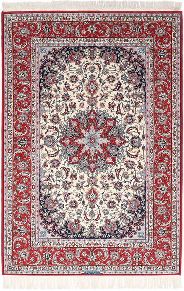 絨毯 ペルシャ イスファハン 絹の縦糸 署名 Exitashari 152X226 レッド/グレー ( ペルシャ/イラン)