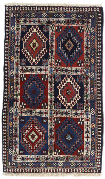 絨毯 オリエンタル ヤラメー 63X106 ダークパープル/ダークピンク (ウール, ペルシャ/イラン)