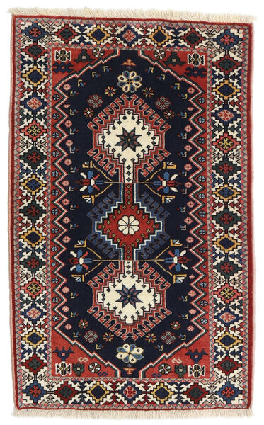 63X101 Tapis D'orient Yalameh Rouge/Gris Foncé (Laine, Perse/Iran) Carpetvista