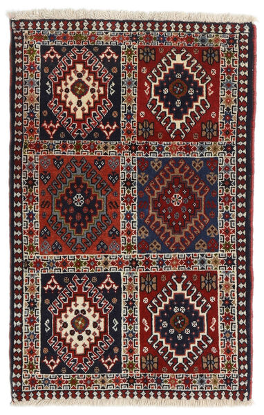  Persischer Yalameh Teppich 65X101 Dunkelrosa/Braun (Wolle, Persien/Iran)