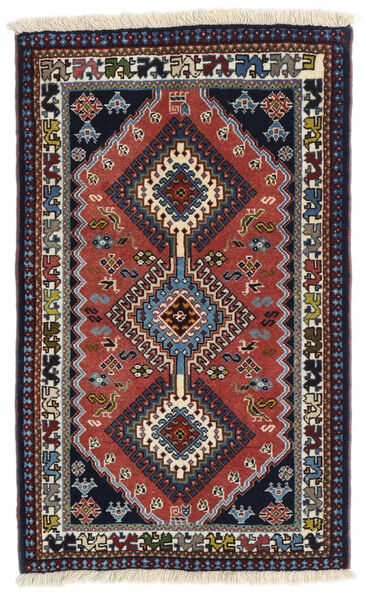  Orientalsk Yalameh Teppe 60X99 Rød/Mørk Lilla Ull, Persia/Iran Carpetvista