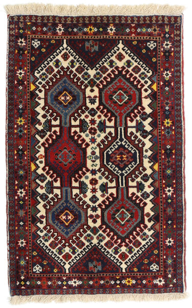  Orientalisk Yalameh Matta 61X96 Mörkröd/Beige Ull, Persien/Iran Carpetvista