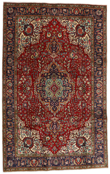  Täbriz Teppich 198X311 Persischer Wollteppich Dunkelrot/Rot Carpetvista