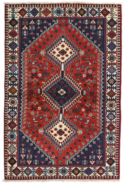  Oosters Yalameh Vloerkleed 102X153 Rood/Donkerpaars Wol, Perzië/Iran Carpetvista