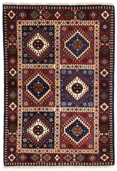 101X147 Yalameh Teppich Orientalischer Dunkelrosa/Beige (Wolle, Persien/Iran) Carpetvista