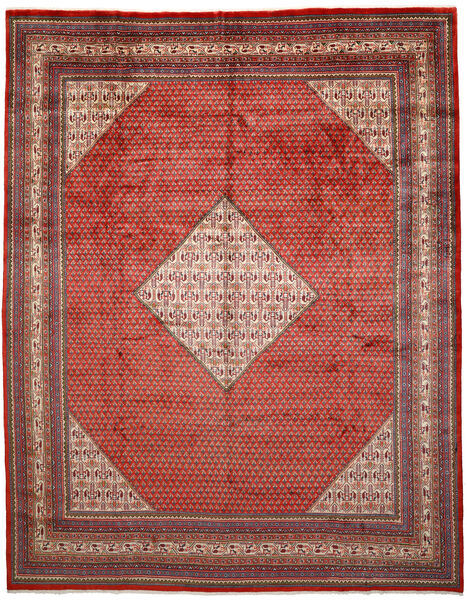  Orientalisk Sarough Mir Matta 303X385 Röd/Brun Stor Ull, Persien/Iran Carpetvista