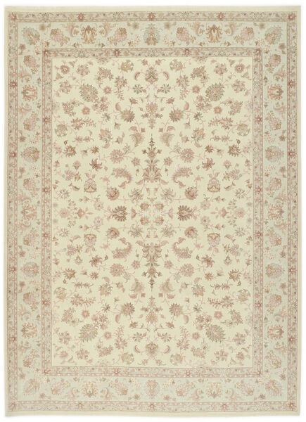 絨毯 オリエンタル タブリーズ 60 Raj 絹の縦糸 255X343 ベージュ/イエロー 大きな (ウール, ペルシャ/イラン)