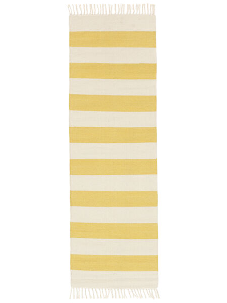 Cotton Stripe 80X250 Mały Żółty Paski Chodnik Dywan Bawełniany