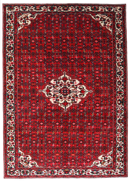 215X301 Hosseinabad Matta Orientalisk Röd/Mörkröd (Ull, Persien/Iran) Carpetvista