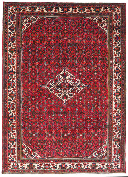  Oriental Hosseinabad Rug 205X284 Red/Dark Red Wool, Persia/Iran Carpetvista
