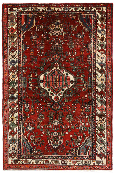 133X204 Hosseinabad Teppich Orientalischer Dunkelrot/Rot (Wolle, Persien/Iran) Carpetvista