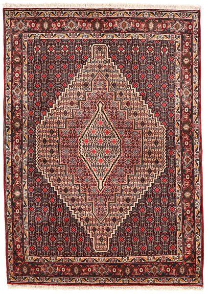 123X173 Dywan Senneh Orientalny Czerwony/Pomarańczowy (Wełna, Persja/Iran) Carpetvista