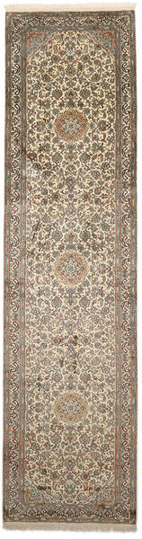 絨毯 オリエンタル カシミール ピュア シルク 81X312 廊下 カーペット ベージュ/オレンジ (絹, インド)