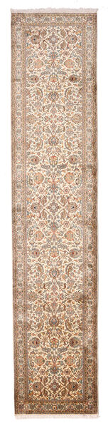79X373 Kashmir Äkta Silke Orientalisk Hallmatta Beige/Orange (Silke, Indien) Carpetvista